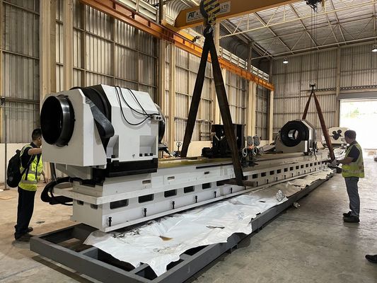 ईओओई हाइड्रोलिक एसआरबी स्कीविंग बर्नरिंग मशीन आईएसओ9001 एक चिप कन्वेयर के साथ